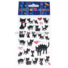 Black cat puffy sticker